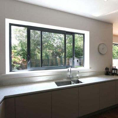 European Standard Double Glazed Heavy Duty Aluminum Horizontal Sliding Windows