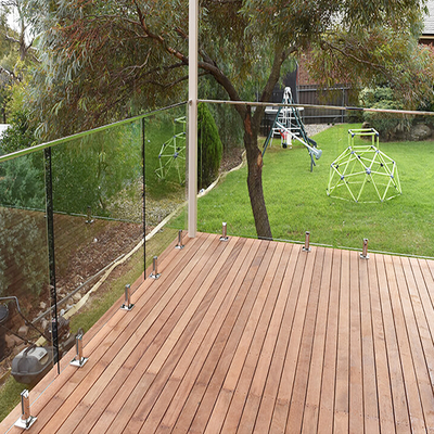 Aluminum U Channel Glass Railing Frameless 12mm Tempered Glass Outdoor Composite Decking Balustrade Kits